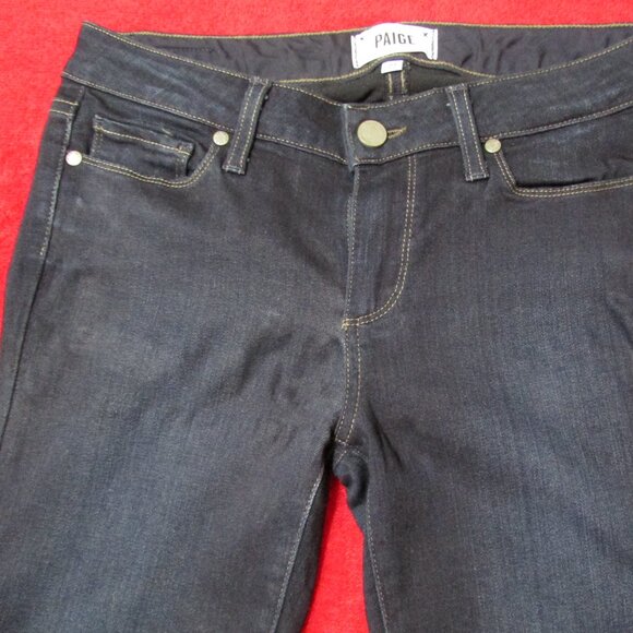 Paige Skyline Skinny Jeans Stretch Dark Wash - Picture 7 of 10